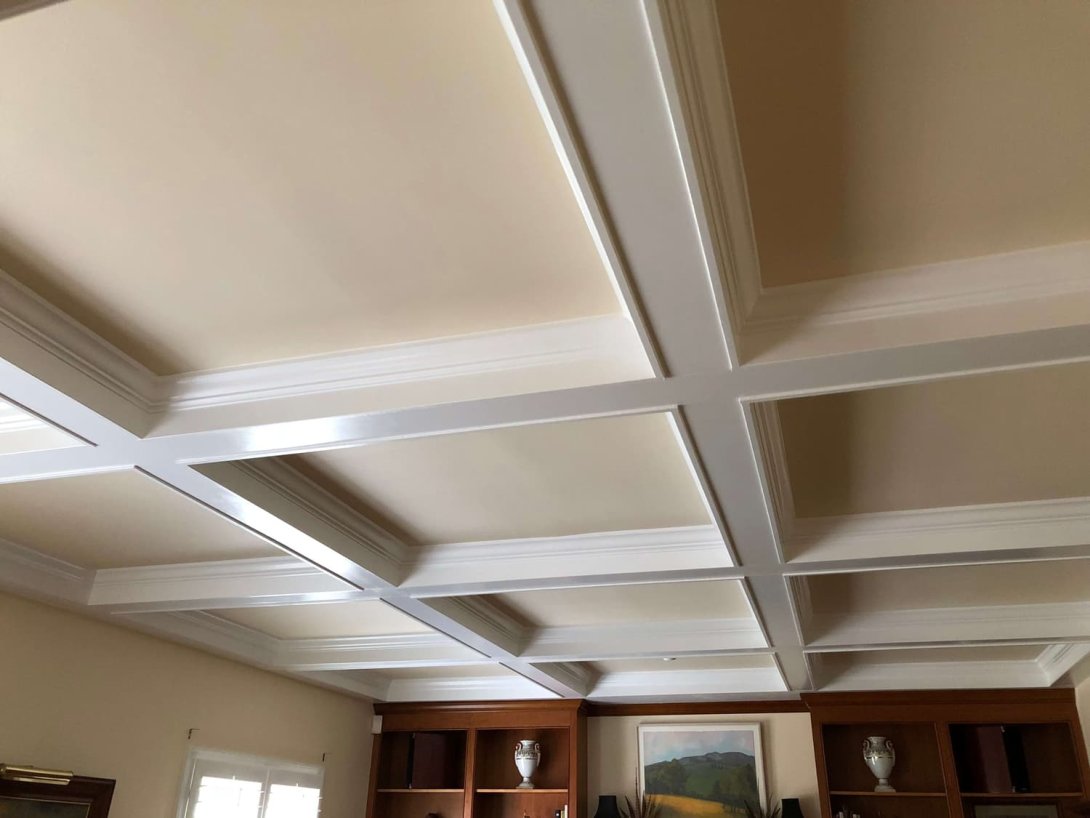 Coffered Ceiling and Mantle